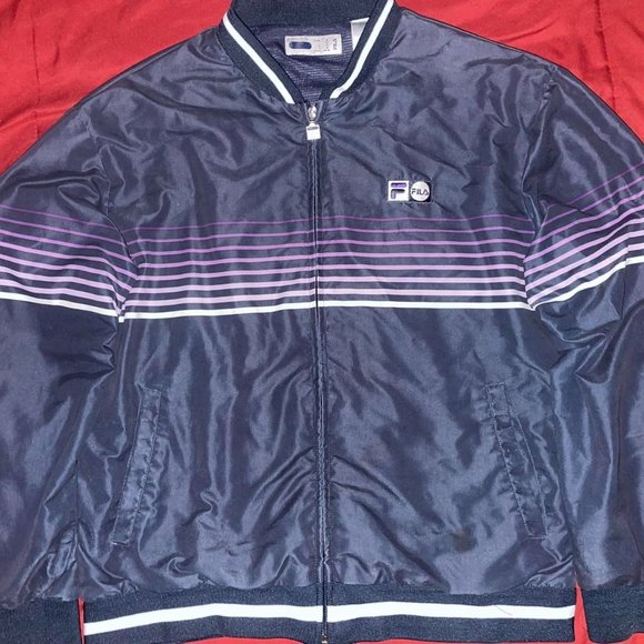 Vintage FILA Colorblock Varsity Style Zip Jacket Medium - Picture 2 of 4